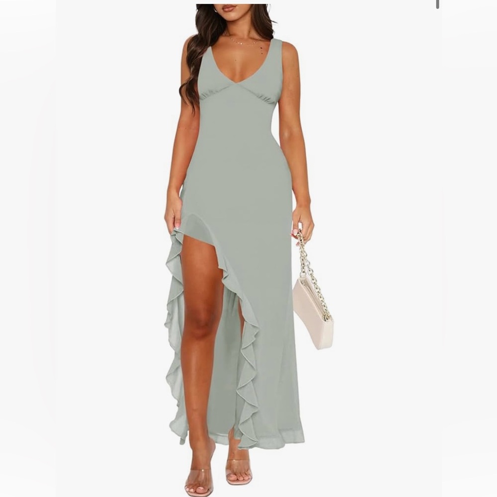 Light Green Sleeveless Maxi Dress